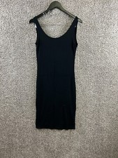 Hearts & Hips Bodycon Tank Dress Junior's Size M Black Ribbed Dress Side Slit