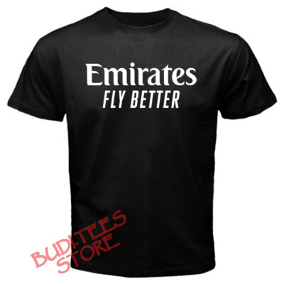 Emirates Fly Better Airlines Airways Men's Black Size S-5XL
