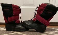 L.L. Bean Girls/Kids Size 6 Red  Black Insulated Lining Snow Boots