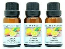3 Lemon Verbena 1/2oz Premium Grade Scented Fragrance Oil Crazy Candles