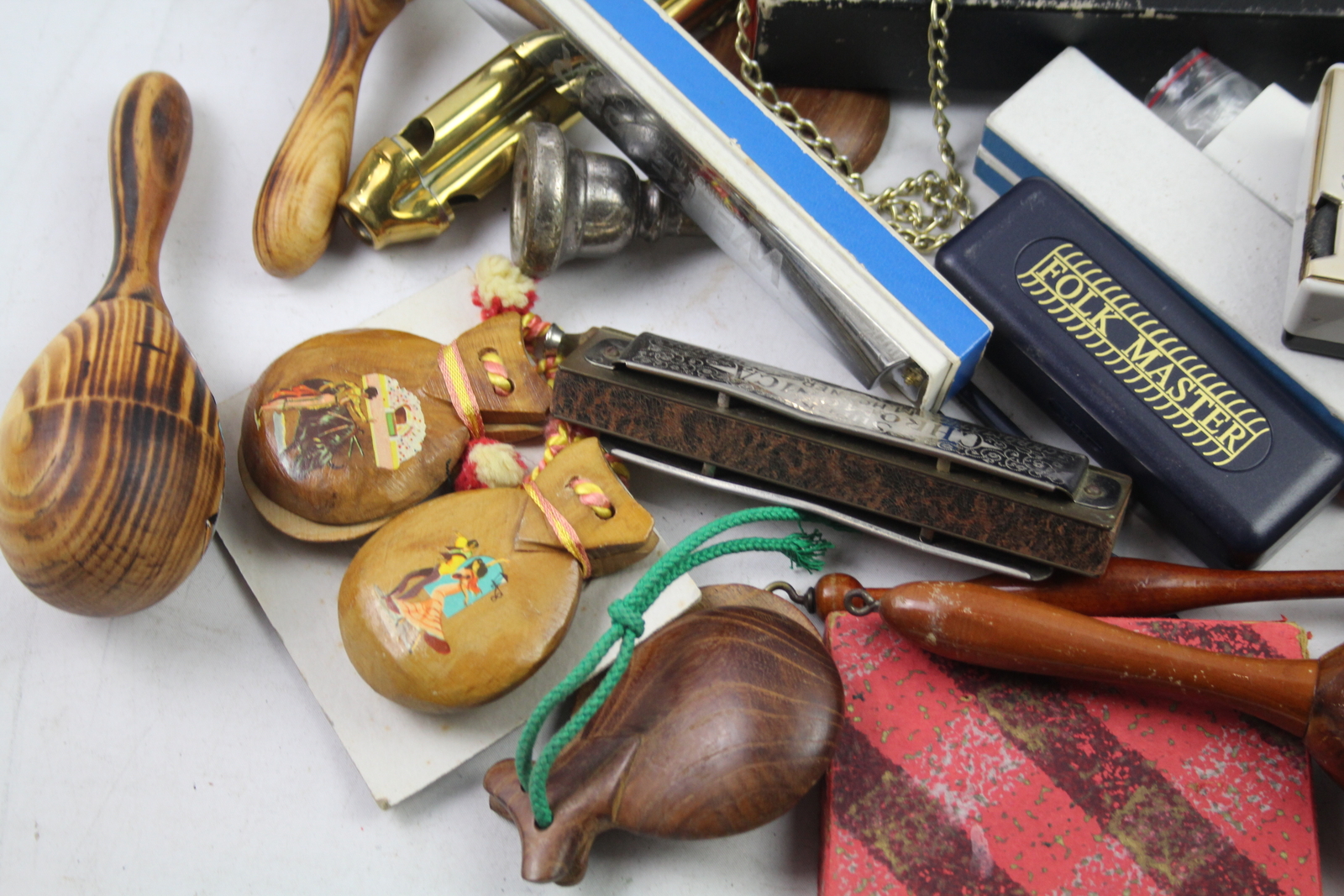 Vintage Musical Items Percussion Harmonica Maraca Mouth Piece