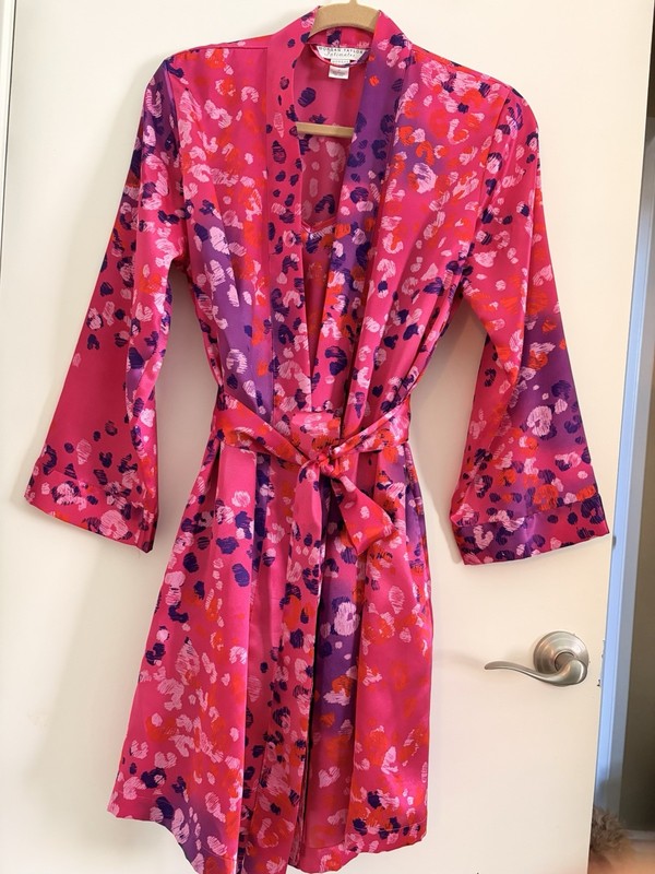 Morgan Taylor Intimates Midnight Blue Satin Pajama 2 piece Set Size Small