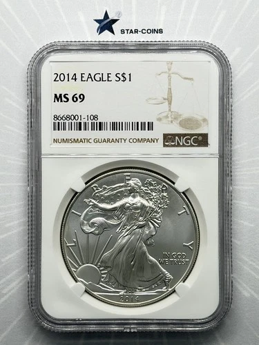 2014 Silver Eagle NGC MS69 Brown Label