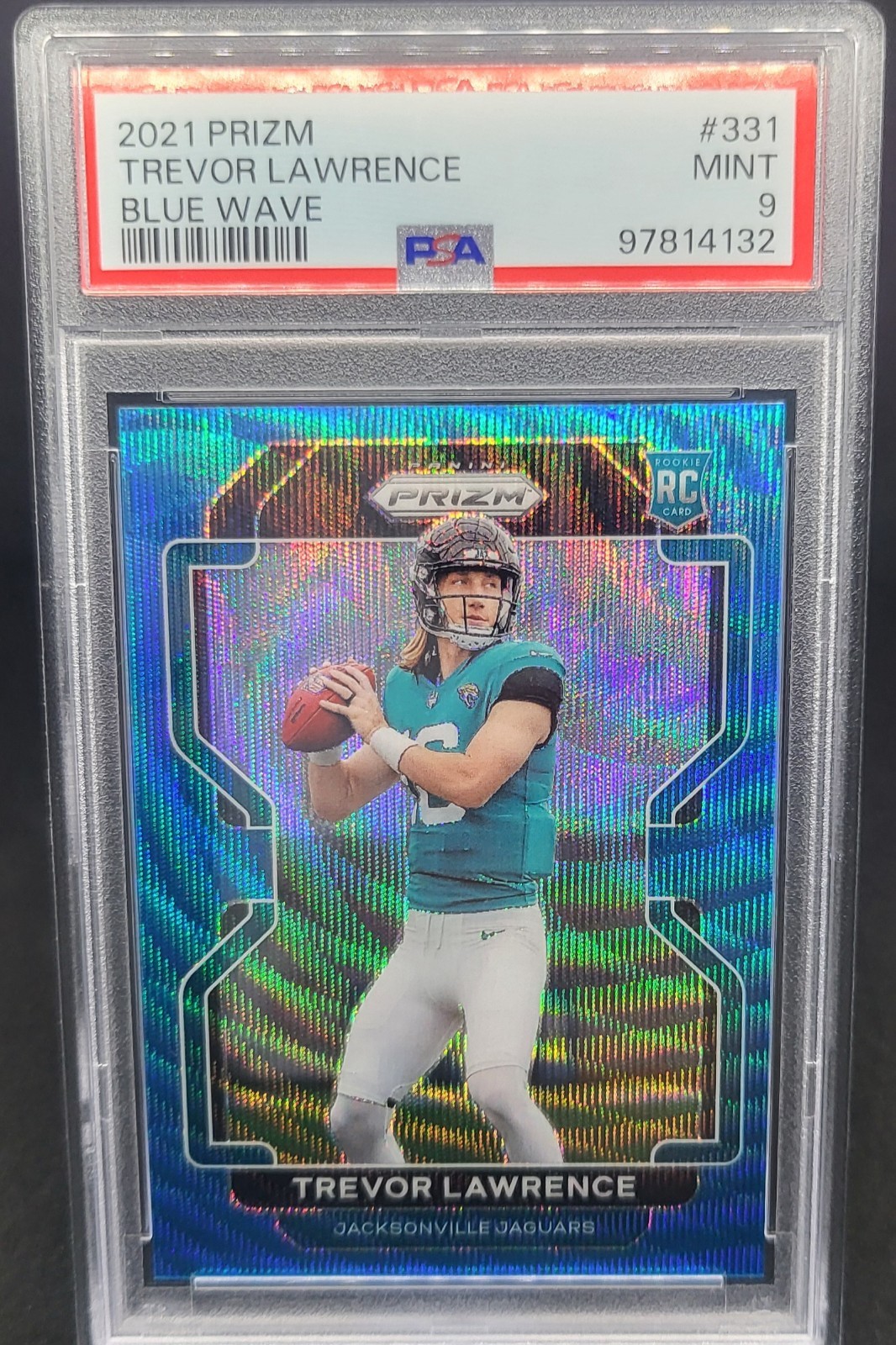 2021 Panini Prizm - Rookie Trevor Lawrence #331 Blue Wave Prizm /199 (RC) PSA 10