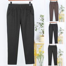Womens Elastic High Waist Straight Trousers Plus Size for slim Fit Office Pants