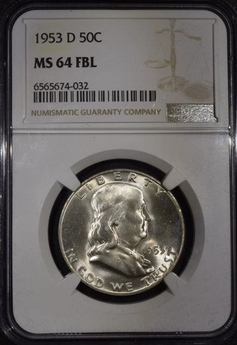 1953-D Franklin Half Dollar "NGC MS64 FBL"