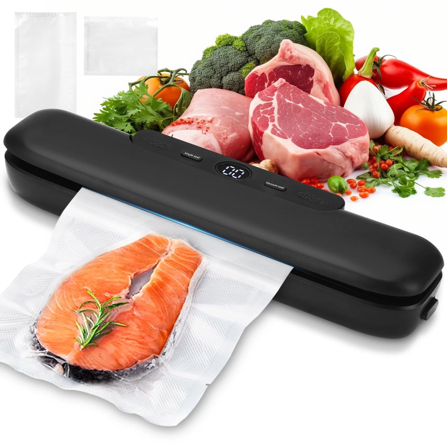 Automatic Food Vacuum Sealer - Vacuum Sealer for Dry & Feu...