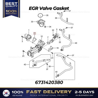  Genuine  EGR Valve Gasket 6731420380 for Ssangyong Tivoli