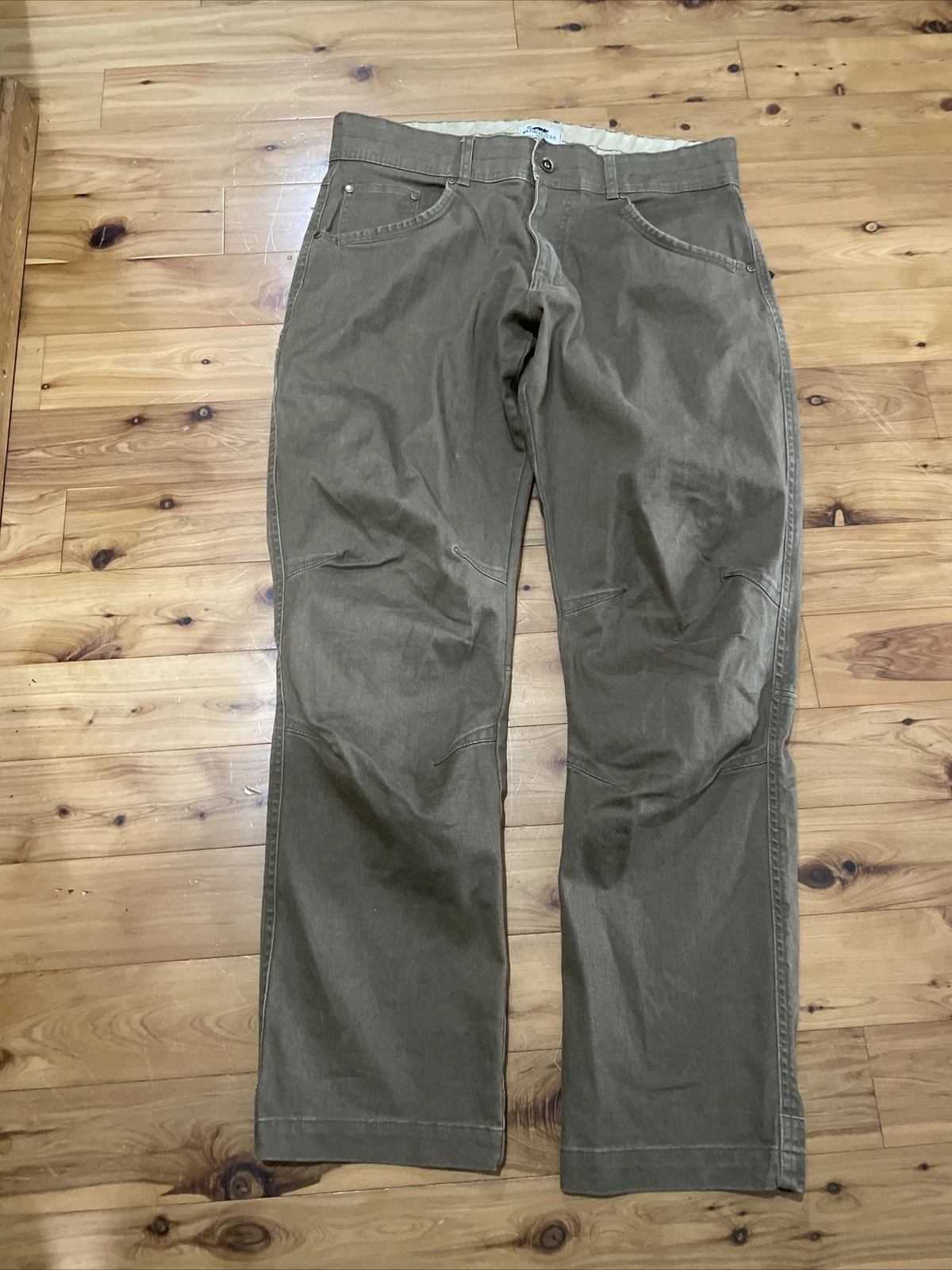 Natural Gear Brown Straight Stretch Flex Casual Outdoor Pants Mens 36 X 32