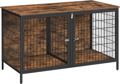 Dog Crate Furniture for 2 Dogs, 43.3'' Dog Kennel with Removable Divider, Heavy S