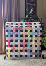 New Baby Girl Handmade Scrappy Weave Quilt Shower Gift