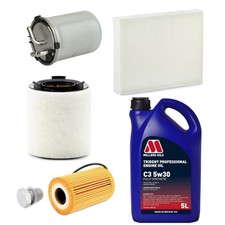 FULL FILTERS SERVICE KIT 5L MILLERS 5W30 OIL FOR AUDI A1 SPORT 1.6 TDI 2010-2018