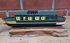 Vintage Wooden Canal Narrow Barge Boat Model, 12 inches in length 