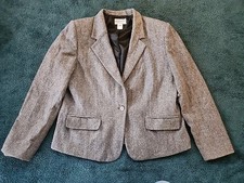 Vtg Pendleton 100 Pure Virgin Wool One Button Blazer Womens Sz 14