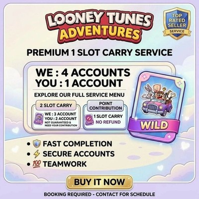Monopoly Go! LOONEY TUNES ADVENTURE Club Event Full Carry Service - 1 You : 4 Me
