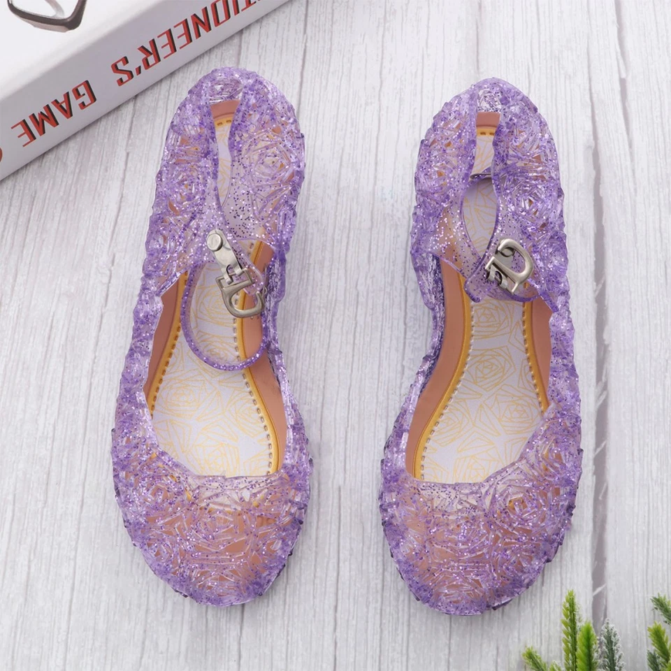 1 paire de belles sandales couleur gelée sandales en plastique doux petites - Image 4 of 4