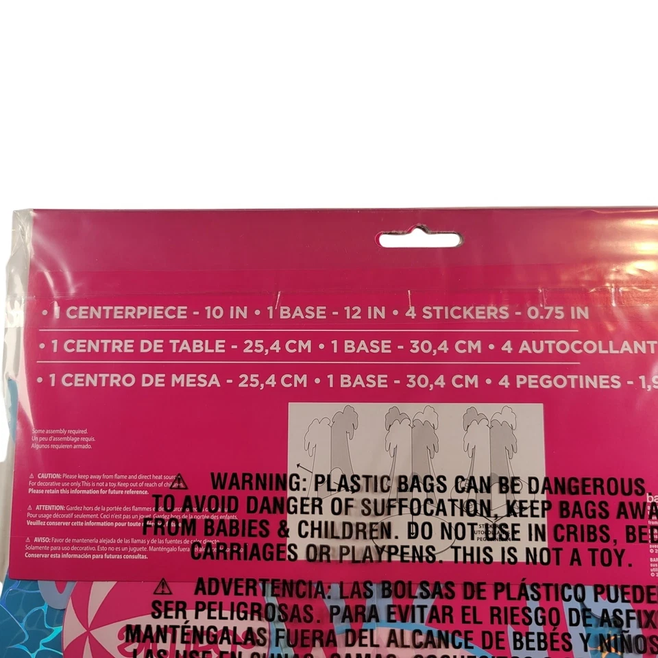 Barbie Centerpiece Table Decor - Malibu Beach Theme Party 10” with Palm Trees - Image 4 of 4