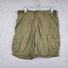 REI Cargo Shorts Mens Large Olive Green Outdoor Hiking Utility Pockets Nylon