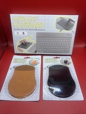 Bluetooth Portable Wireless Ultra Slim Keyboard w/ Two Mouse Holders NEW