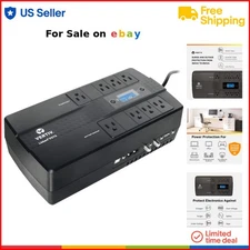 Uninterruptible Power Supply UPS 850VA 500W Surge Battery Backup 8 Outlets