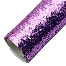 Chunky Light Purple Glitter FAUX LEATHER ROLL 12" x 55" WHOLESALE 1043367