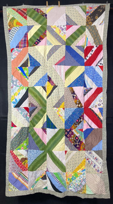 Vintage Handarbeit schöne Schnur Muster Patchwork Multicolor Quilt 80,3x44,4 Zoll