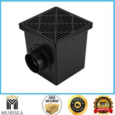12 in x 12 in Drainage Catch Basin 2-Opening Kit with Black Grate 1200BKIT