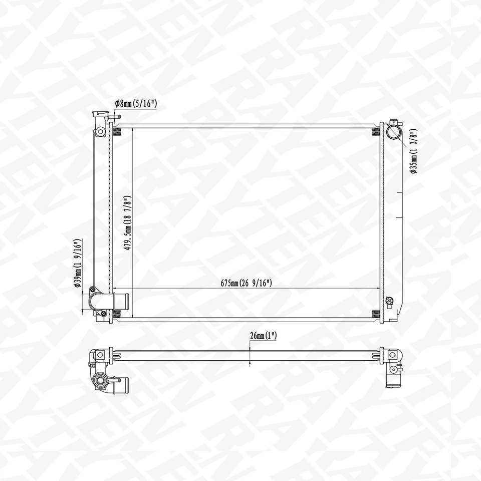 Radiator for 2006-2007 Toyota Highlander 2006-2008 Lexus RX400h 3.3L V6 DPI-2929 — 第 4/4 张图片