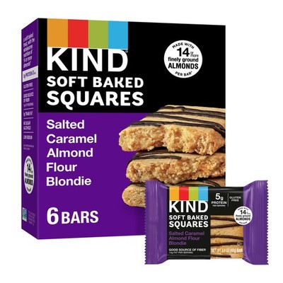 KIND Soft Baked Squares, Salted Caramel Almond Flour Blondie, Healthy Snack B...