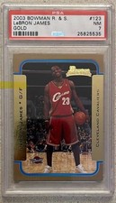Bowman 2003-04 Rookies & Stars Rookies LeBron James Gold RC PSA 7 #123