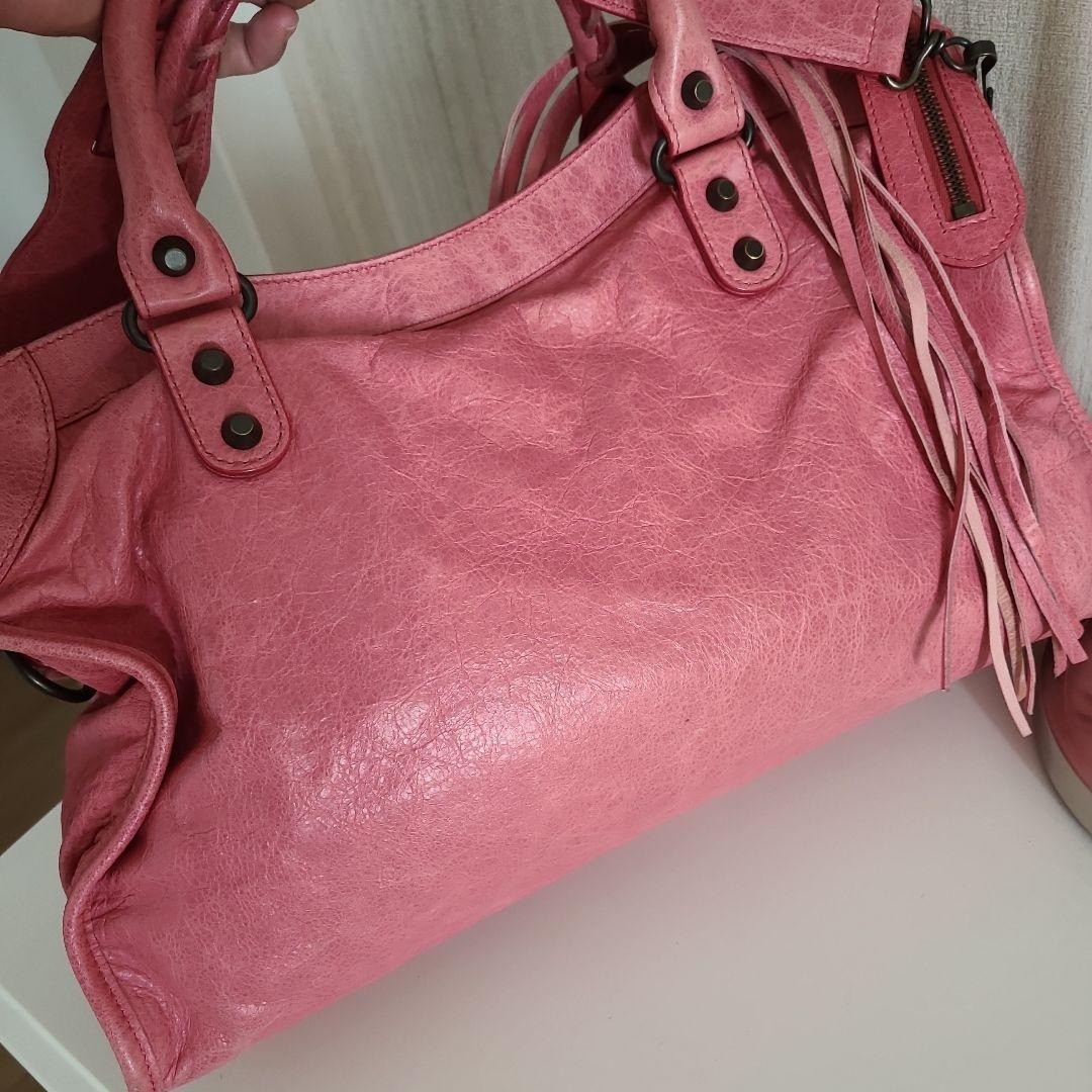 Balenciaga The City Bag 115748 Pink Leather 2Way Tote Shoulder Y2K thumbnail 8