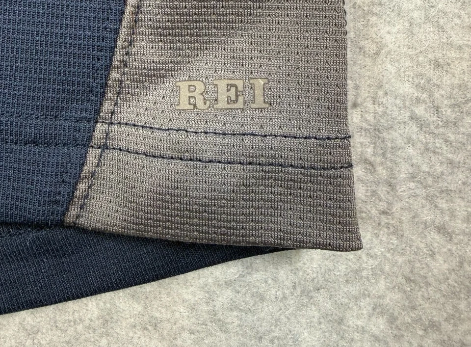 Camisa Jersey REI Para Hombres 1/4 Cremallera Talla M Azul Gris Atletismo Bicicleta Gimnasio Correr Caminata Foto 4 de 4