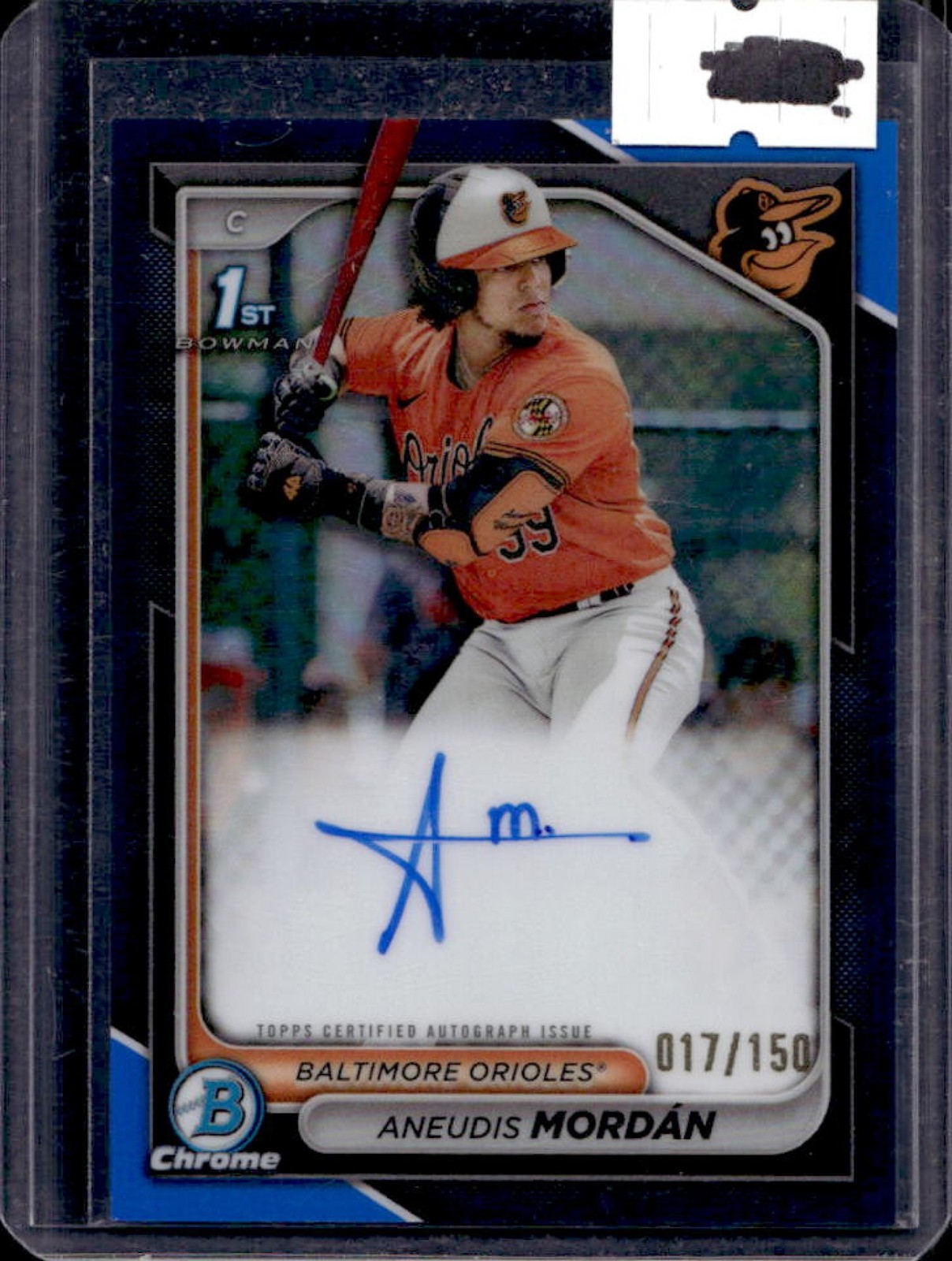 2024 Bowman Aneudis Mordan Chrome Auto Blue Refractor 1st #17/150