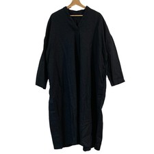 nest Robe Key Neck Linen Dress Size F Indigo Blue Women USED