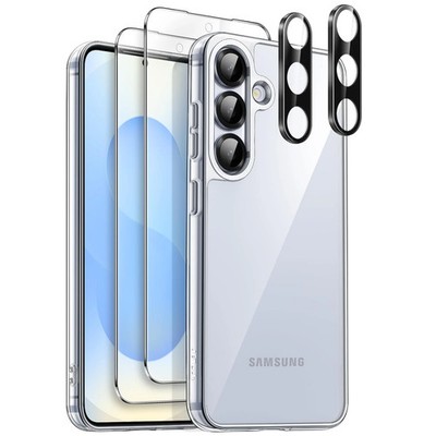 JETech Hülle für Samsung Galaxy S25 5G mit je 2er Pack Hartglas Display
