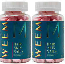 WEEM Hair Skin  Nails Gummies  Vegan Biotin Vitamins Pack of 3 Exp: 08/13/2027