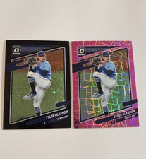 2- Tyler Glasnow 2021 Donruss Optic Prizms Pink Velocity /249 & Black Stars /149