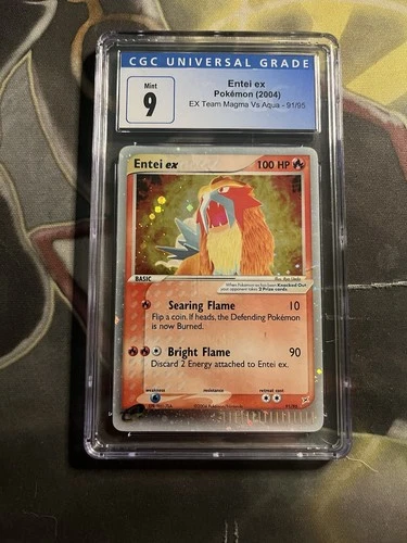 Entei ex 91/95 Team Magma vs Team Aqua Holo CGC 9