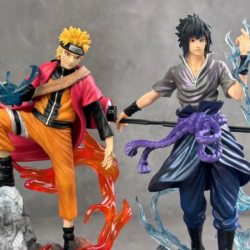 Action Figure 25cm Naruto o Sasuke PVC Anime Collezione Display con Base 2025 - Immagine 3 di 4