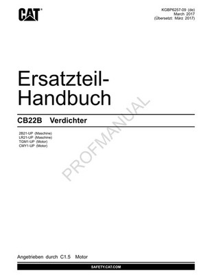 Caterpillar CB22B Verdichter Ersatzteilhandbuch 2B21-UP LR21-UP TGM1-UP CMY1-UP