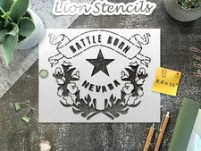 Nevada Battle Born State Flag Stencil for Custom Painting Projects - StencilAir