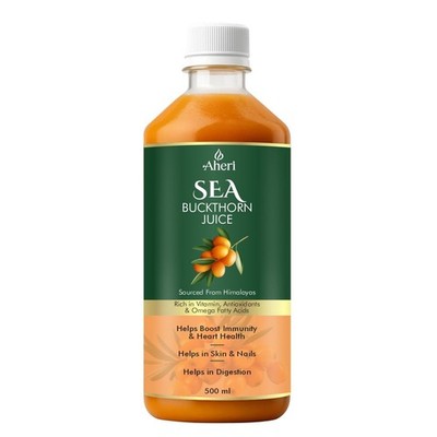 AHERI Sea Buckthorn Juice 500 ML Natural Vitamin C, Omega 3 6 7 9 & Antioxidants