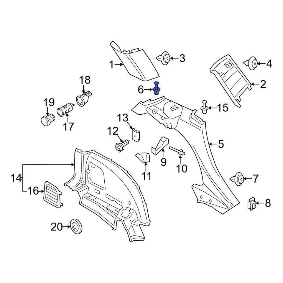 For Mini Cooper 2002-2024 Mini 51111908077 Quarter Panel Trim Panel Clip - Image 4 of 4
