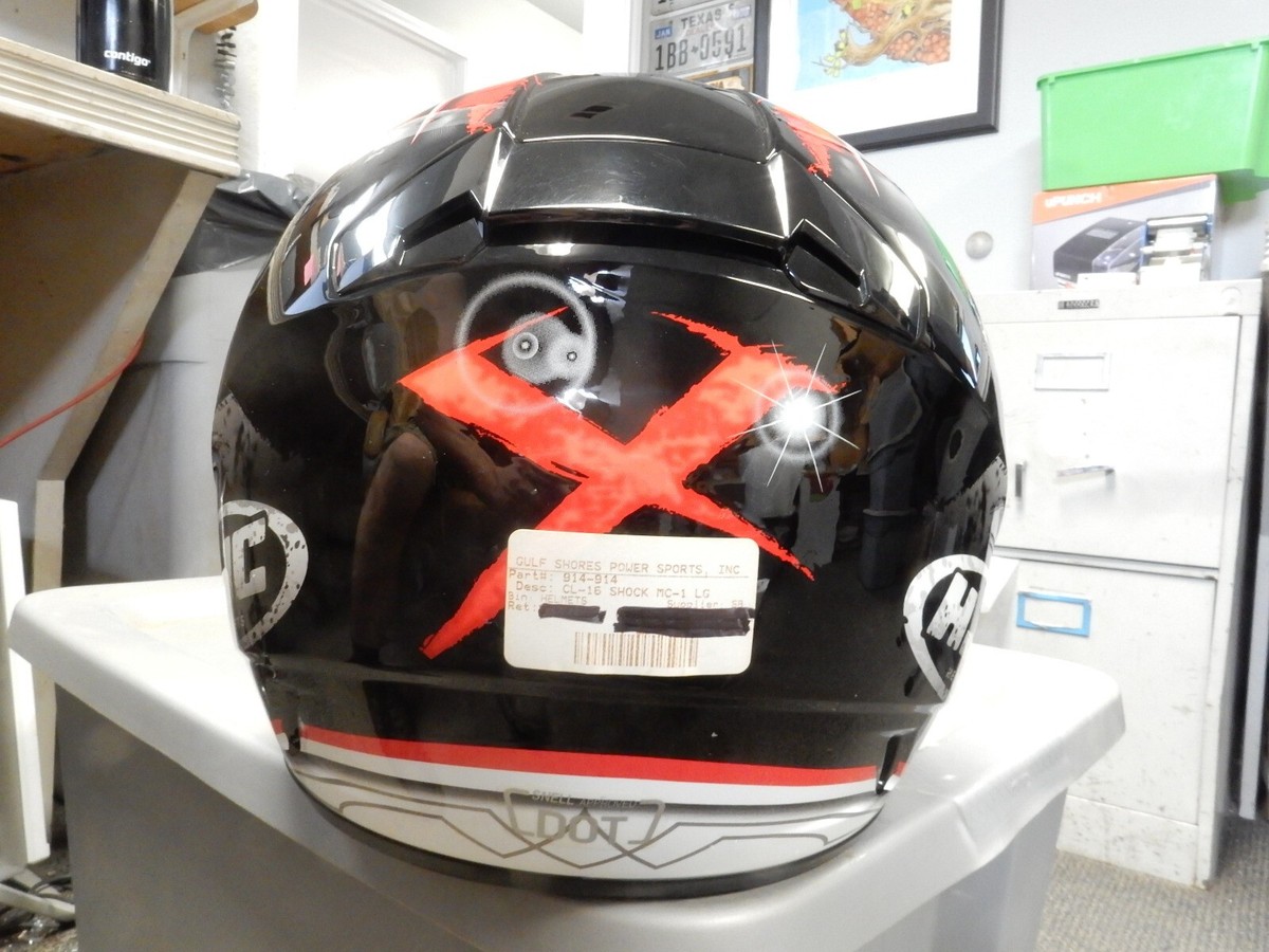 hjc cl 16 shock helmet NOS HJC CL-16 Size Large Shock MC-1 Full Face Helmet 914-914