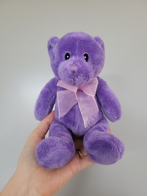 Tesco 2009 Purple Teddy Bear Baby Comforter Soft Plush Beanie