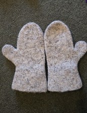 Mittens Wool Hand Knitted Felted