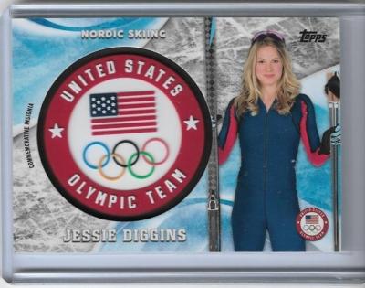 2018 TOPPS OLYMPICS JESSIE DIGGINS INSIGNIA CARD /99 ~ NORDIC SKIING GOLD ~ QTY