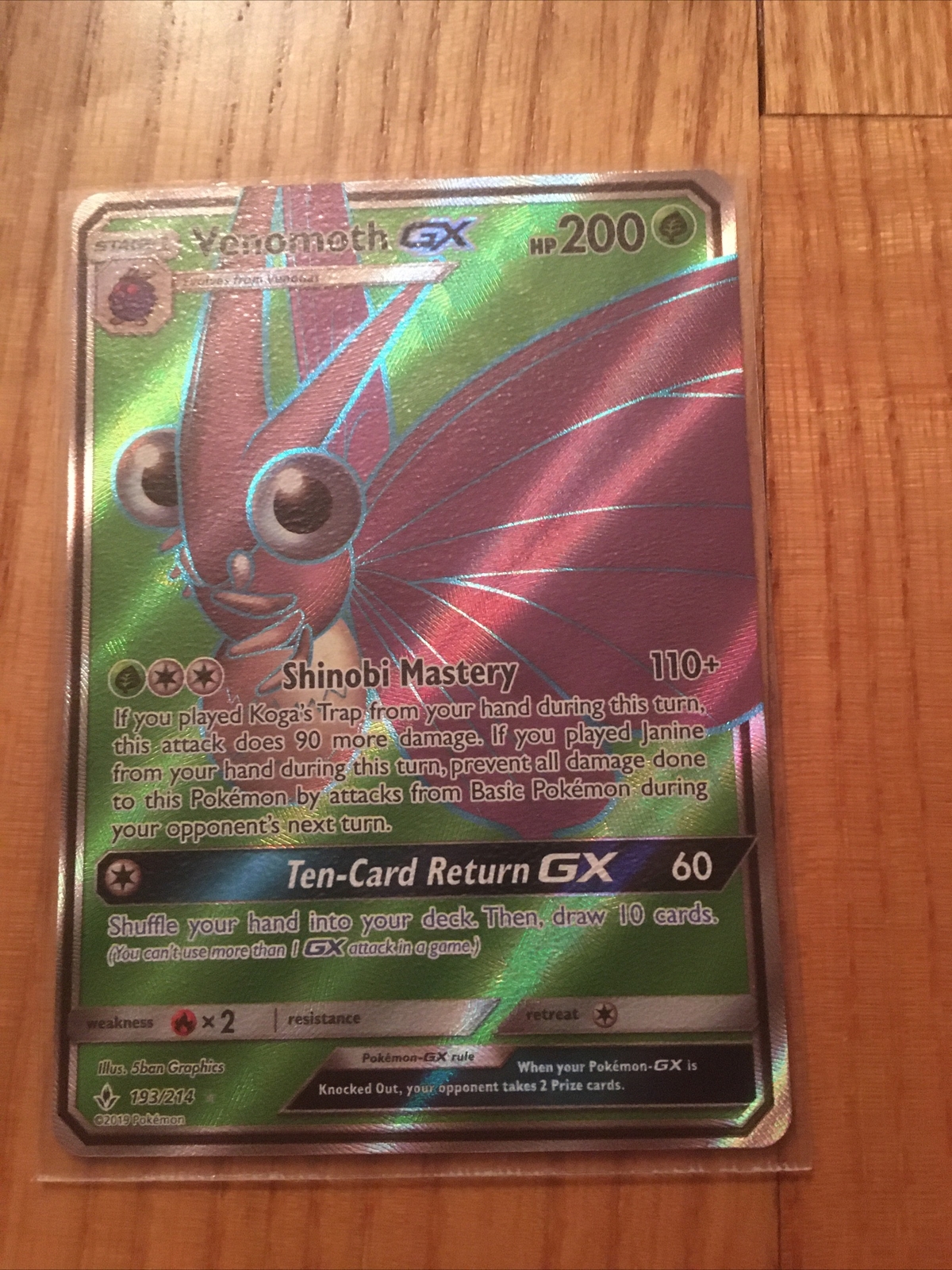 Venomoth Gx Full Art✨ Ultra Rare Pokemon Card Unbroken Bonds ⭐ Near Mint 193/214