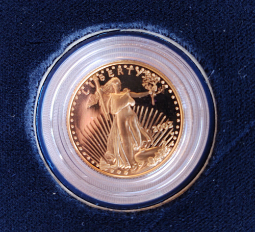2002 US MINT AMERICAN EAGLE QUARTER OUNCE PROOF GOLD BULLION COIN - Picture 3 of 3