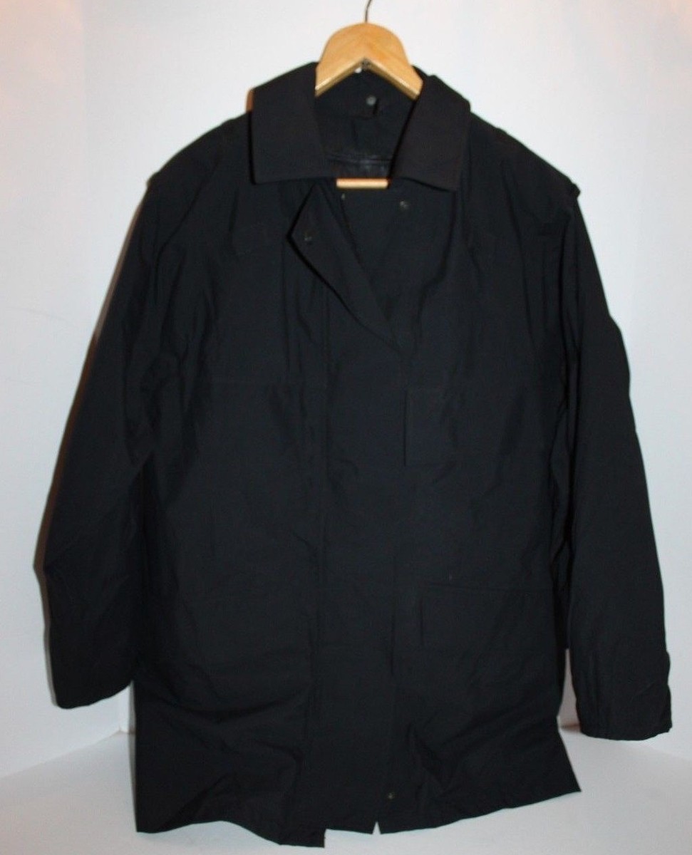 UK Police Black Lined Rain Jacket Gortex Waterproof Coat Men's X
